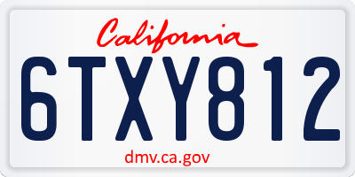 CA license plate 6TXY812