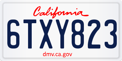 CA license plate 6TXY823