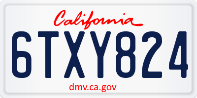 CA license plate 6TXY824
