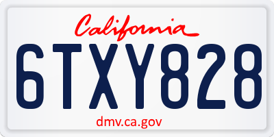 CA license plate 6TXY828
