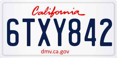 CA license plate 6TXY842