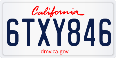 CA license plate 6TXY846