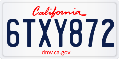 CA license plate 6TXY872