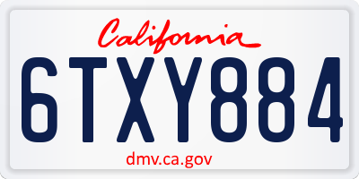 CA license plate 6TXY884