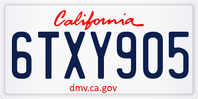 CA license plate 6TXY905
