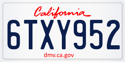 CA license plate 6TXY952