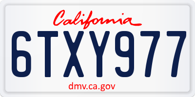 CA license plate 6TXY977
