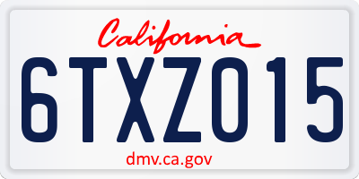 CA license plate 6TXZ015