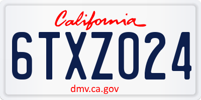 CA license plate 6TXZ024