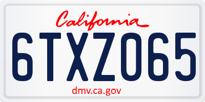 CA license plate 6TXZ065