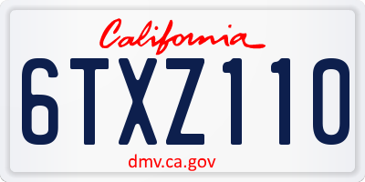 CA license plate 6TXZ110