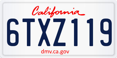 CA license plate 6TXZ119