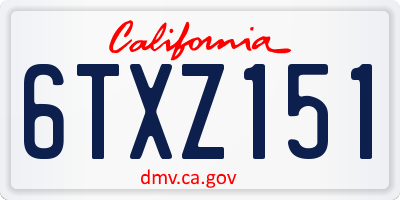 CA license plate 6TXZ151