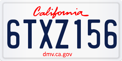 CA license plate 6TXZ156