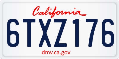 CA license plate 6TXZ176