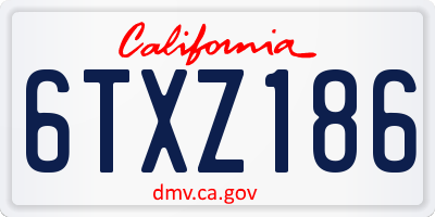 CA license plate 6TXZ186