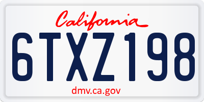 CA license plate 6TXZ198