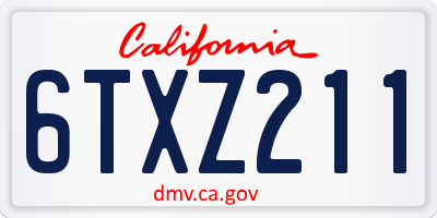 CA license plate 6TXZ211