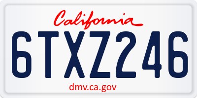 CA license plate 6TXZ246