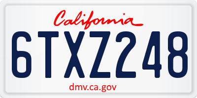 CA license plate 6TXZ248