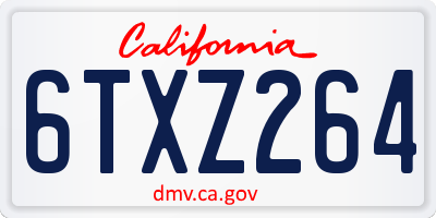 CA license plate 6TXZ264