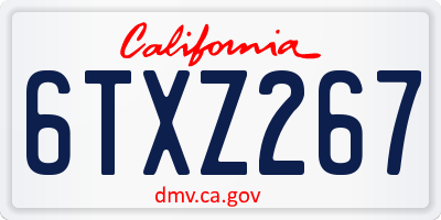 CA license plate 6TXZ267