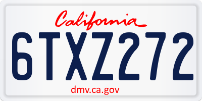 CA license plate 6TXZ272