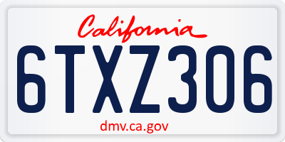 CA license plate 6TXZ306