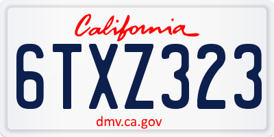 CA license plate 6TXZ323