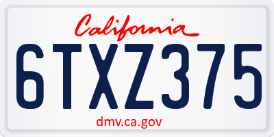 CA license plate 6TXZ375
