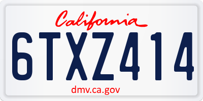 CA license plate 6TXZ414