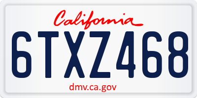 CA license plate 6TXZ468