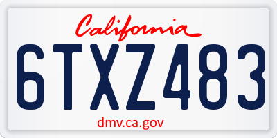CA license plate 6TXZ483