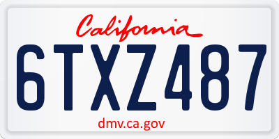 CA license plate 6TXZ487