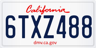 CA license plate 6TXZ488