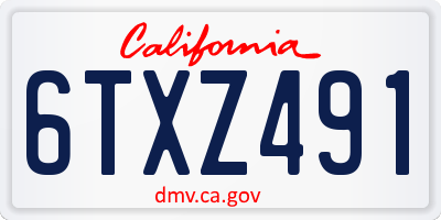 CA license plate 6TXZ491