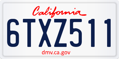 CA license plate 6TXZ511