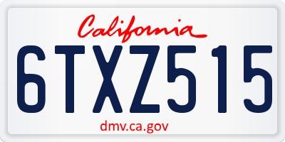 CA license plate 6TXZ515