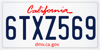 CA license plate 6TXZ569