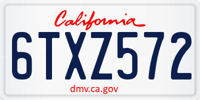 CA license plate 6TXZ572