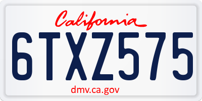 CA license plate 6TXZ575