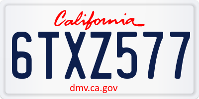 CA license plate 6TXZ577