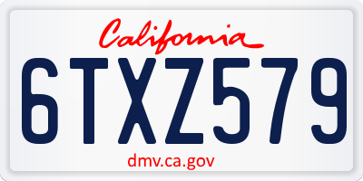 CA license plate 6TXZ579