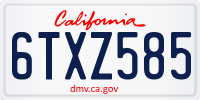 CA license plate 6TXZ585