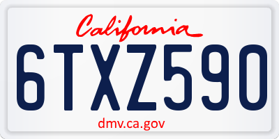 CA license plate 6TXZ590
