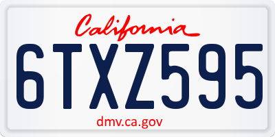 CA license plate 6TXZ595
