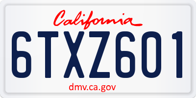 CA license plate 6TXZ601