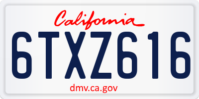 CA license plate 6TXZ616