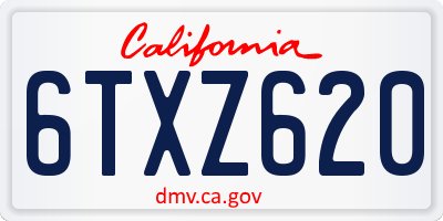 CA license plate 6TXZ620