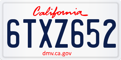 CA license plate 6TXZ652